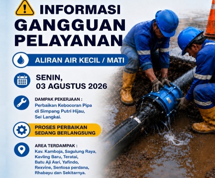 Info Gangguan Air Batam Dampak Perbaikan Pipa