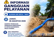 Info Gangguan Air Bersih Dampak Kebocoran Pipa Depan Batamindo Info Gangguan Air Bersih Dampak Kebocoran Pipa Depan Batamindo