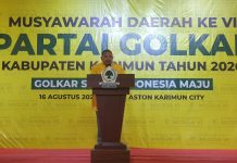 Raja Rafiza Terpilih Aklamasi Pimpin DPD Golkar Karimun, Bidik Kader di Pilkada Raja Rafiza resmi terpilih secara aklamasi sebagai Ketua DPD Partai Golkar Kabupaten Karimun