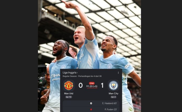 Manchester United Vs Manchester City: The Citizens Menang Dramatis dengan 10 Pemain