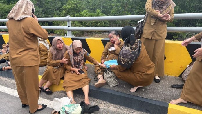 Diduga Lakalantas Terjadi Karena Mobil Xpander Melaju ke Jalur Bus Pemkab Bintan