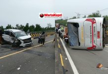 Breaking News, Video Lakalantas Bus Transportasi Pemkab Bintan di Jembatan Lima