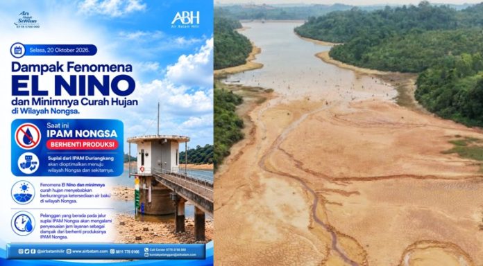 Waduk Nongsa EL Nino Info Gangguan Air Batam Wilayah Nongsa Dampak Femona El Nino dan Minimnya Curah Hujan